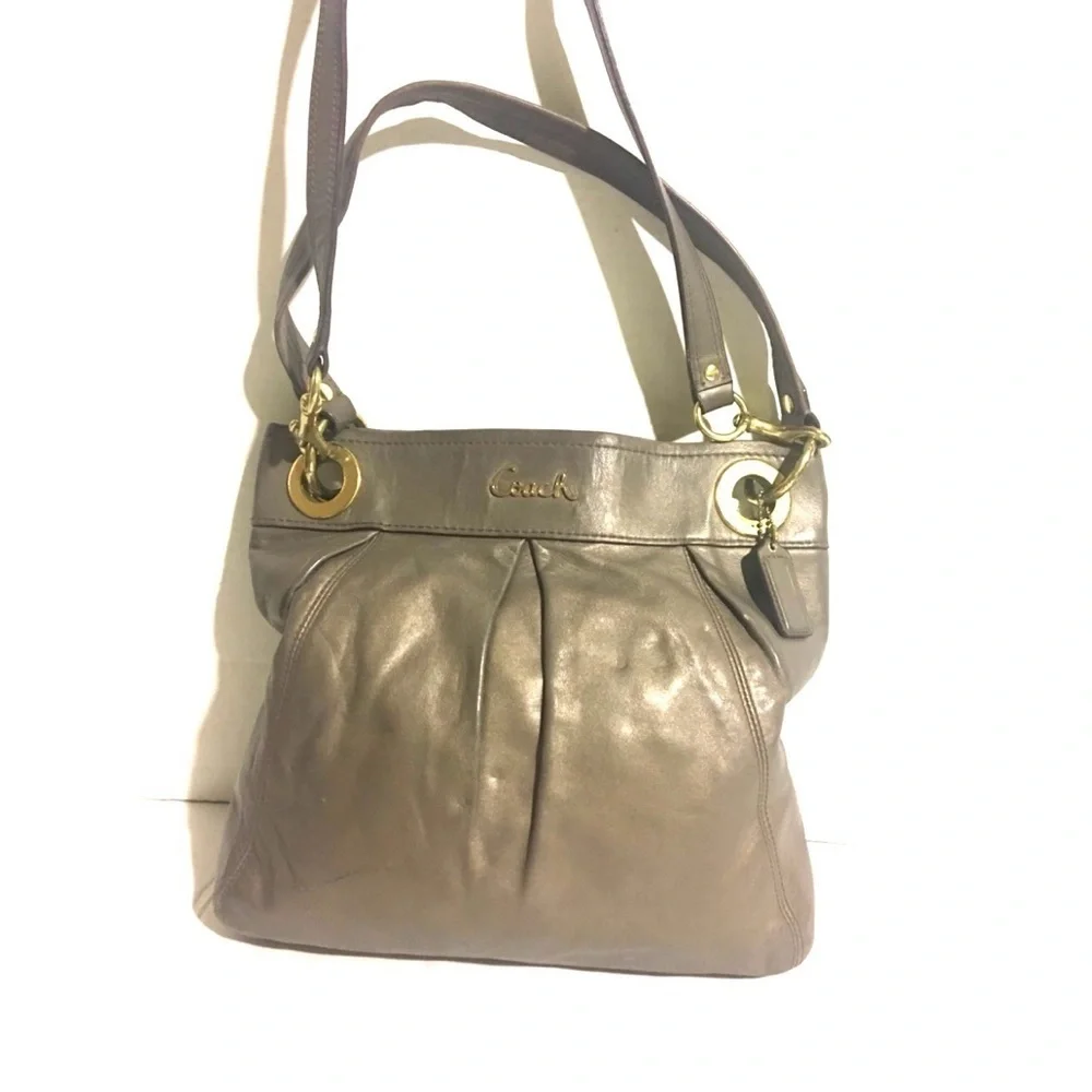Coach Ashley hippie gray leather crossbody handbag